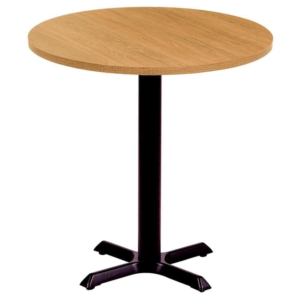 Mesa ô Ferro Preto 74 Cm (alt) Base Em X Tampo Mdp Redondo 80 Cm (larg) X 2,50 Cm (alt) Samba