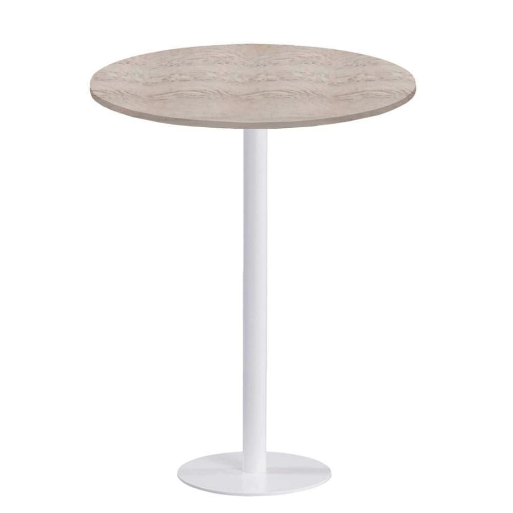 Mesa Pisa Beta Bistrô Fratini 107,50cm (a) Disco Redondo Branco Tampo Mdp Redondo Castanheira 70cm