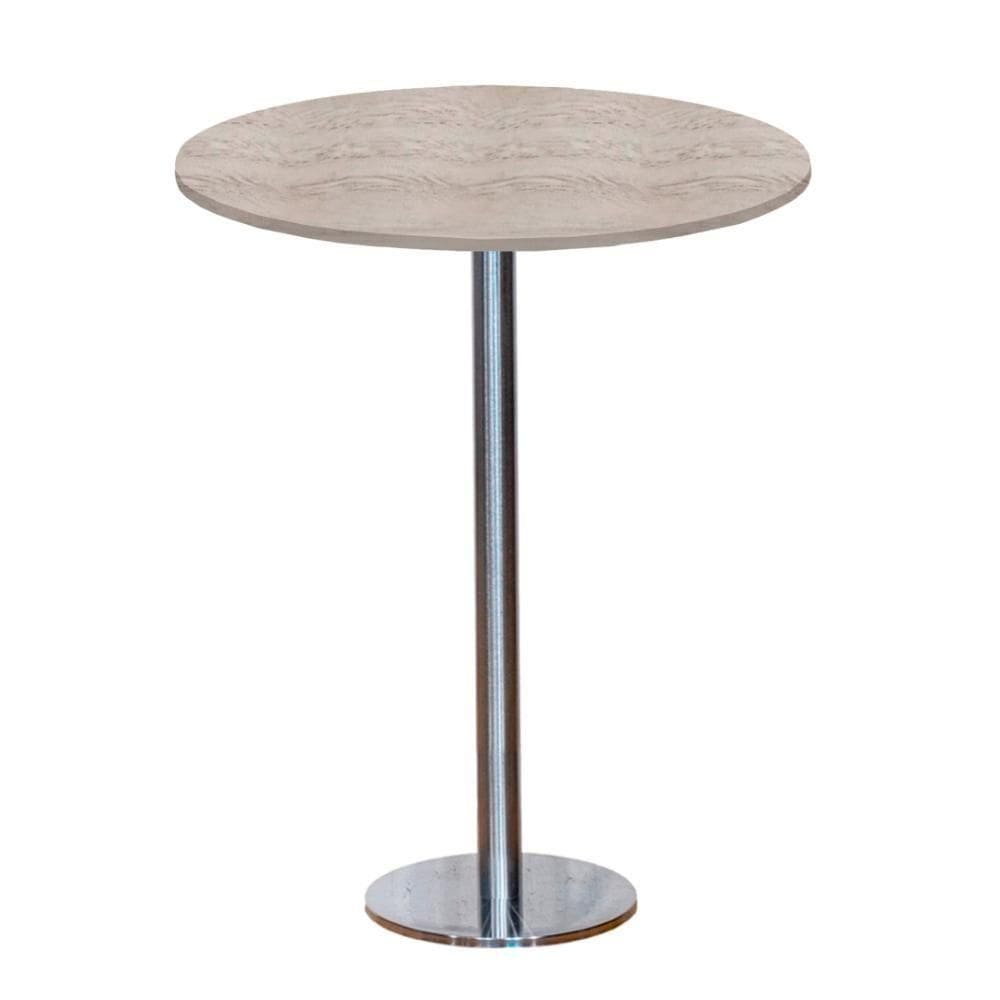 Mesa Pisa Beta Bistrô Fratini 107,50cm (a) Disco Redondo Inox Tampo Mdp Redondo Castanheira 60cm (l)