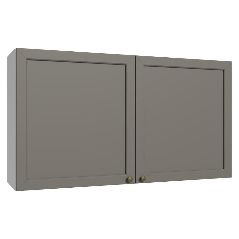 Armário Aéreo 120 Cm 2 Portas Branco/cinza Vik Madesa Branco/cinza