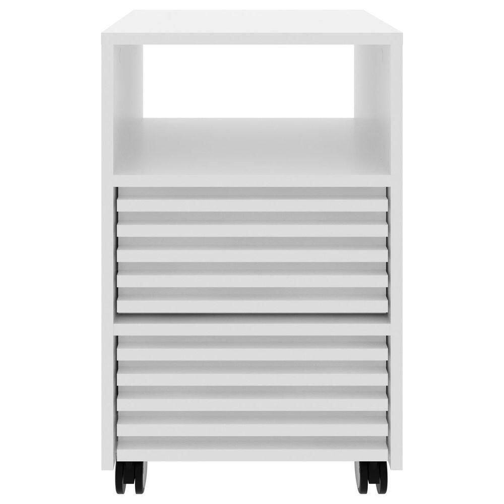 Gaveteiro Para Escritório 2 Gavetas Com Rodízios Branco