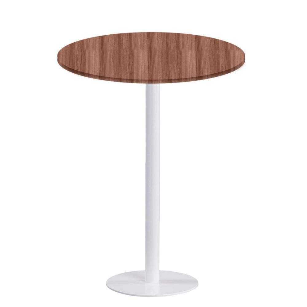 Mesa Pisa Beta Bistrô Fratini 107,50cm (a) Disco Redondo Branco Tampo Mdp Redondo Walnut 70cm (l)