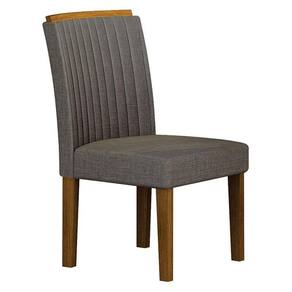 Cadeira Para Mesa De Jantar Jade Mdf Freijó Linho Chumbo - Leifer Móveis