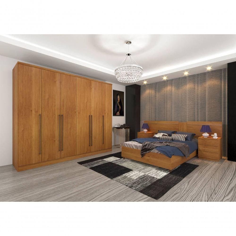 Guarda Roupa Casal 6 Portas 2,70m - Sevilla-cinamomo - Tcil Móveis