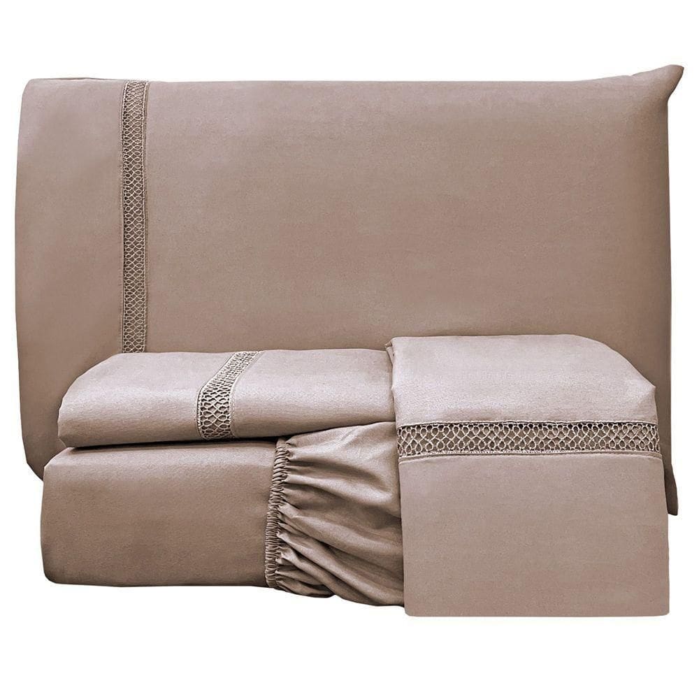 Jogo De Cama Lençol Queen Apolo Micropercal 300 Fios - Chocolate - 100% Poliéster