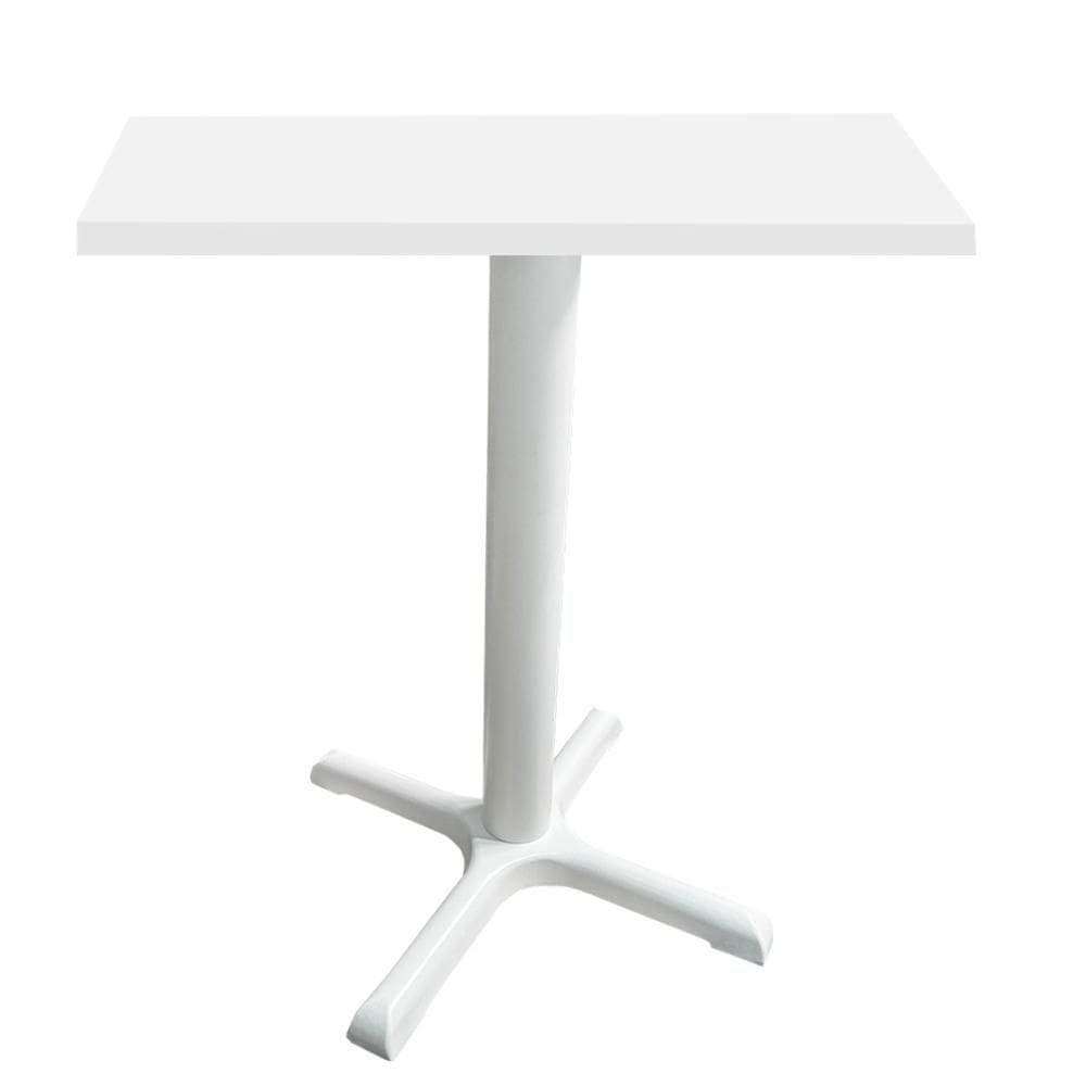 Mesa ô Ferro Branco 74 Cm (alt) Base Em X Tampo Mdp Quadrado Branco 80 Cm (larg) X 2,50 Cm (alt)