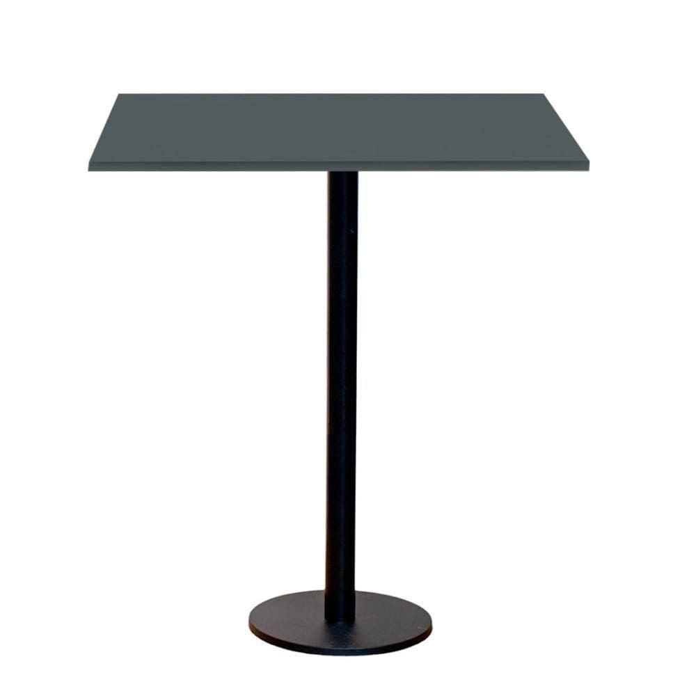 Mesa Pisa Beta Bistrô Fratini 107,50cm (a) Disco Redondo Preto Tampo Mdp Quadrado Grafito 70cm (l)