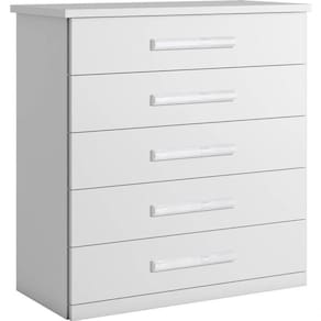 Cômoda Para Quarto 5 Gavetas Corrediças Telescópicas - Toronto-branco - Bianchi Móveis