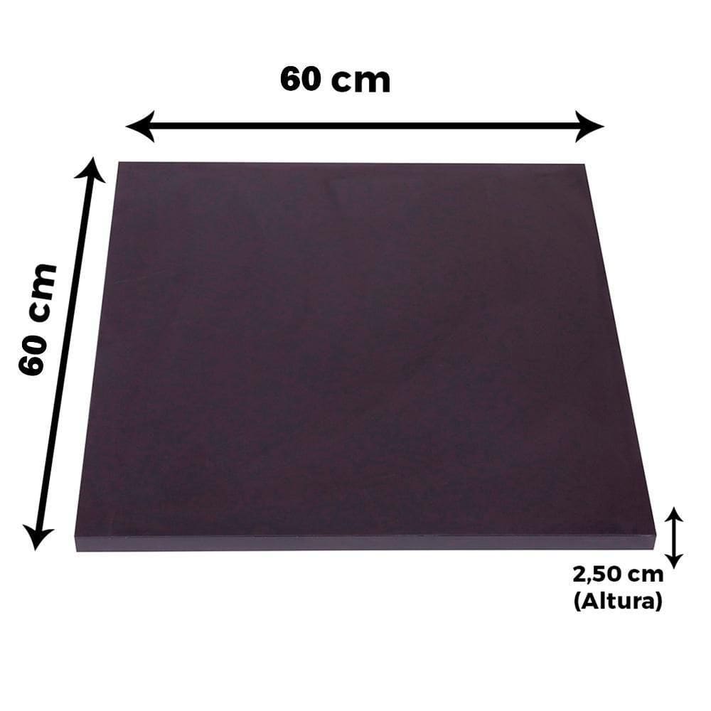 Mesa ô Ferro Branco 74 Cm (alt) Base Em X Tampo Mdp Quadrado Preto 60 Cm (larg) X 2,50 Cm (alt)