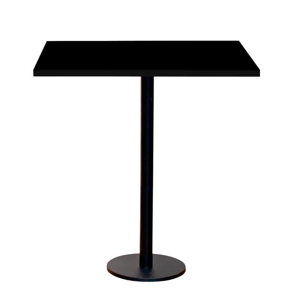 Mesa Pisa Beta Bistrô Fratini 107,50cm (a) Disco Redondo Preto Tampo Mdp Quadrado Preto 60cm( L)