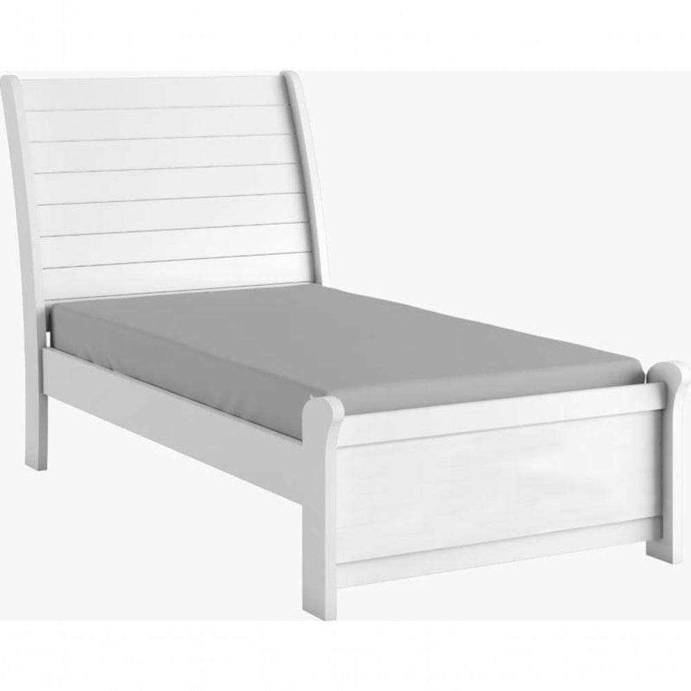 Cama Solteiro Estrutura Em Mdf Design Moderno - Siena-branco - Bianchi Móveis