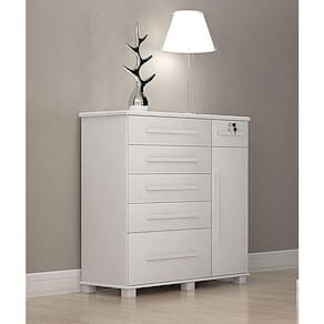Cômoda Para Quarto Com Sapateira 6 Gavetas - 046-neve - Star Móveis