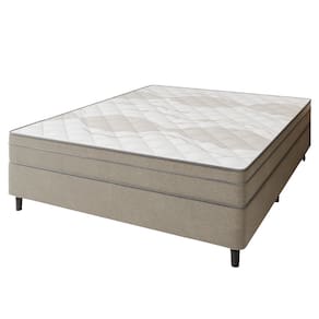 Cama Box Casal Molas Ensacadas 138x188x77cm Florida Bege Portobel - Suporta Até 120 Kg Por Pessoa