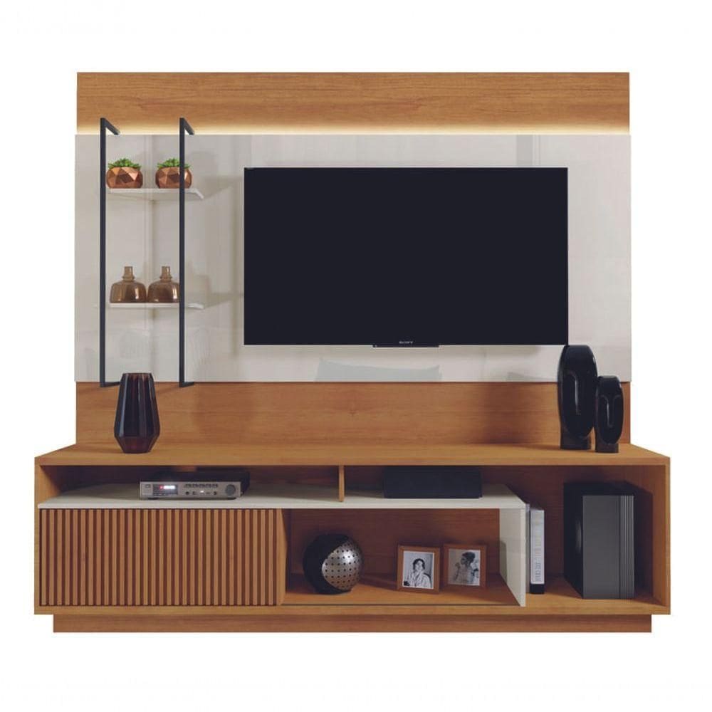 Home Para Sala De Moderno Com Led - Ravena--off White - Mavau Móveis