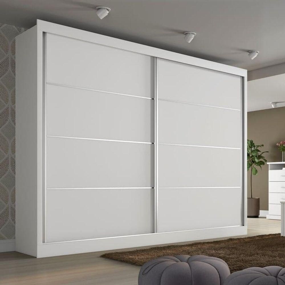 Guarda Roupa Casal 2 Portas 4 Gavetas - Verona-branco Acetinado - Made Marcs