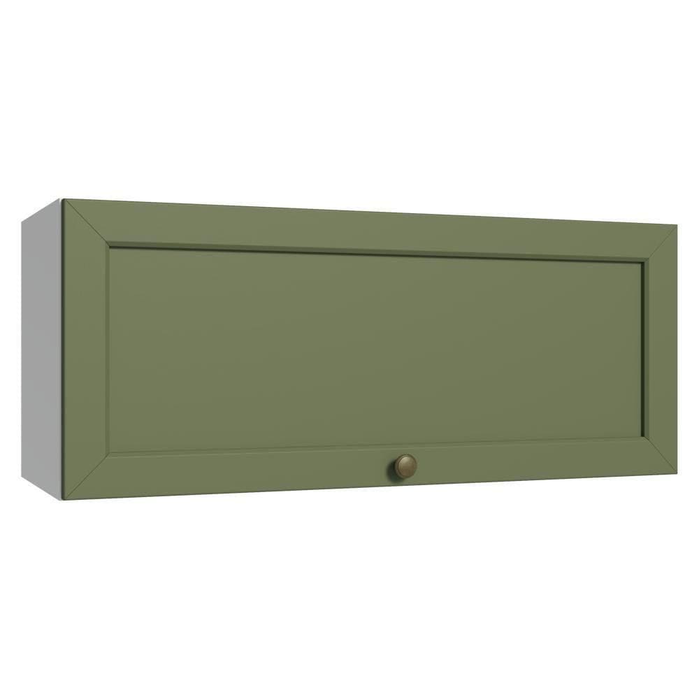 Armário Aéreo 80 Cm 1 Porta Basculante Branco/verde Vik Madesa Branco/verde