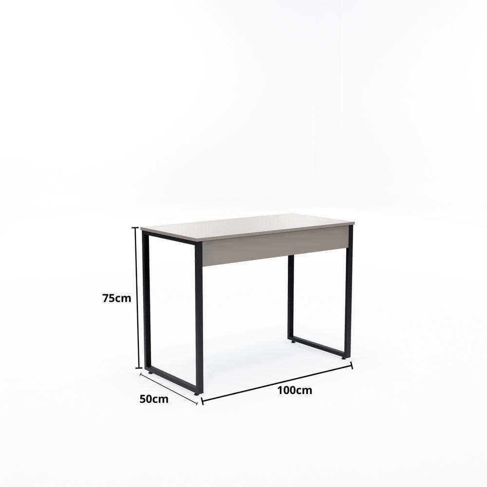 Mesa Home Office - Metalon Preto Moca