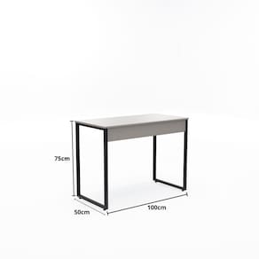 Mesa Home Office - Metalon Preto Moca