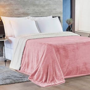 Cobertor Queen Alaska Dupla Face Sherpa/mantinha - Rosa