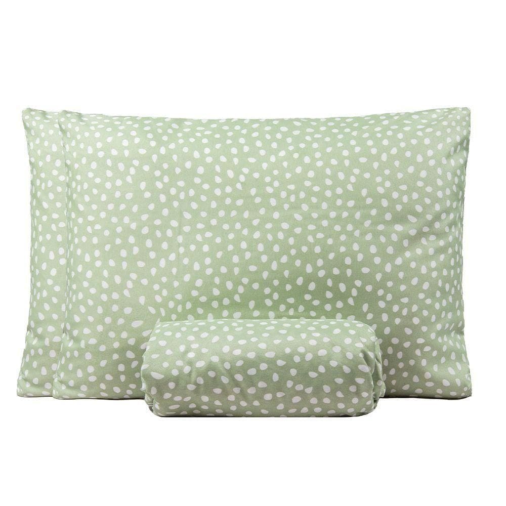 Jogo De Lençol Casal Padrão Bouti Basic Estampado 180 Fios 3 Peças - Poa Verde Cha