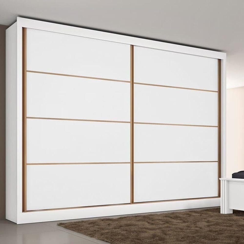 Guarda Roupa Casal 2 Portas 6 Gavetas - Sevilha-branco Acetinado - Made Marcs