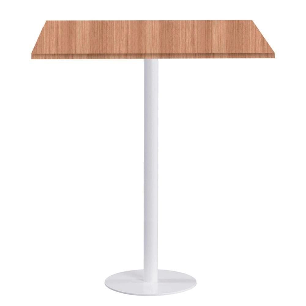 Mesa Pisa Beta Bistrô Fratini 107,50cm (a) Disco Redondo Branco Tampo Mdp Quadrado Noce Nat 60cm (l)
