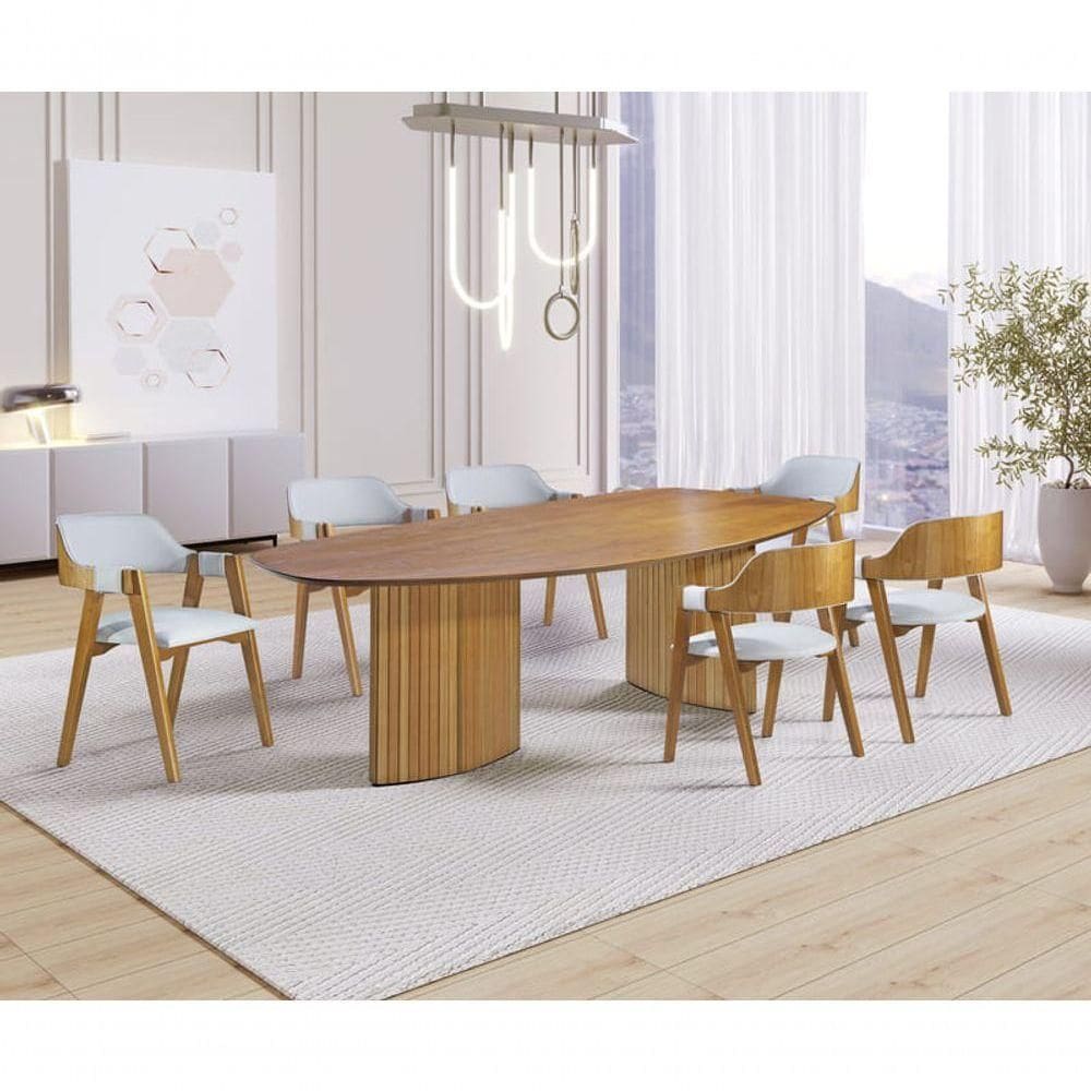 Sala De Jantar Orgânico 6 Cadeiras 2x1 Florença Art Salas