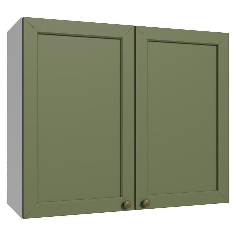 Armário Aéreo 80 Cm 2 Portas Branco/verde Vik Madesa Branco/verde