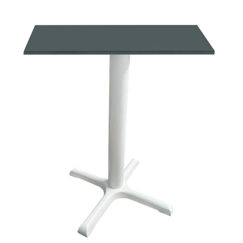 Mesa ô Ferro Branco 74 Cm (alt) Base Em X Tampo Mdp Quadrado Grafito 70 Cm (larg) X 2,50cm (alt)