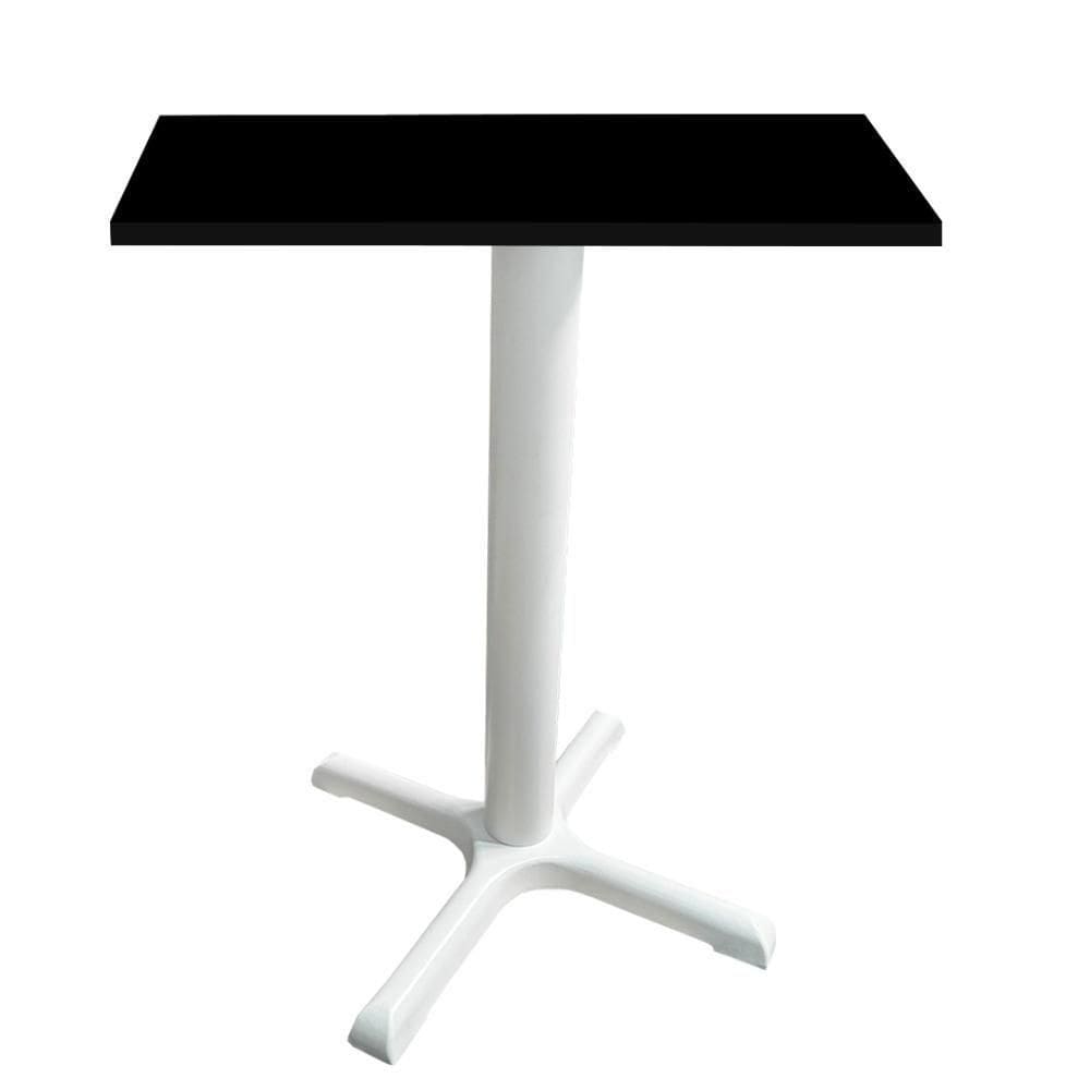 Mesa ô Ferro Branco 74 Cm (alt) Base Em X Tampo Mdp Quadrado Preto 70 Cm (larg) X 2,50 Cm (alt)