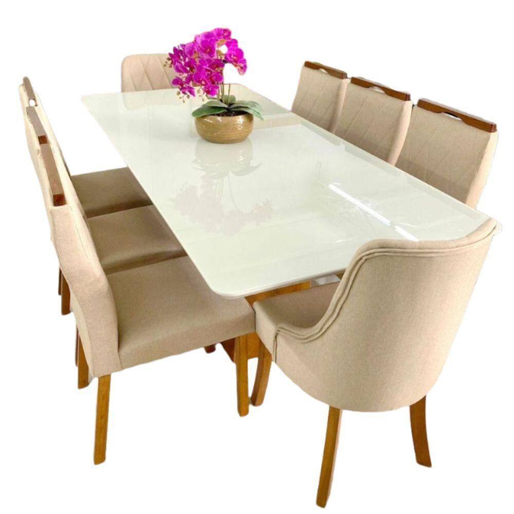 Sala De Jantar Mesa Amstedã Com 8 Cadeiras - Art Salas