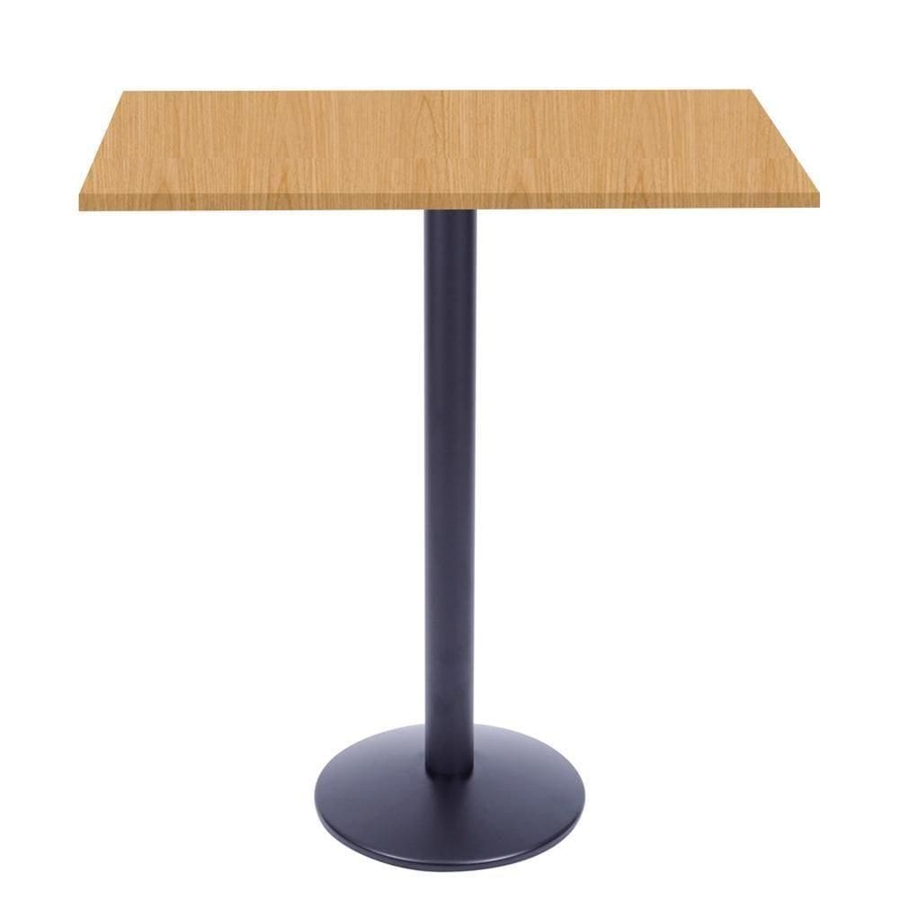 Mesa Bistrô Zeta Ferro Preto 111,50 Cm Alt Base Disco Tampo Mdp Quadrado 70 Cm Larg X 2,50 Cm Samba