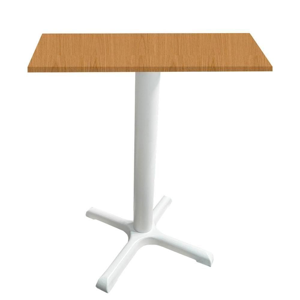 Mesa ô Ferro Branco 74 Cm (alt) Base Em X Tampo Mdp Quadrado Samba 70 Cm (larg) X 2,50 Cm (alt)