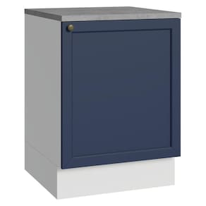 Balcão De Cozinha 60 Cm 1 Porta Branco/azul Vik Madesa Branco/azul