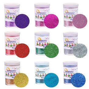Kit 09 Potes Glitter Escolar PVC Metálico 3g Lantecor | Purpurina | Brilho em Pó | Artesanato | Decoração | Escolar
