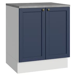 Balcão De Cozinha 70 Cm 2 Portas Branco/azul Vik Madesa Branco/azul