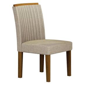 Cadeira Para Mesa De Jantar Jade Mdf Freijó Linho Palha - Leifer Móveis