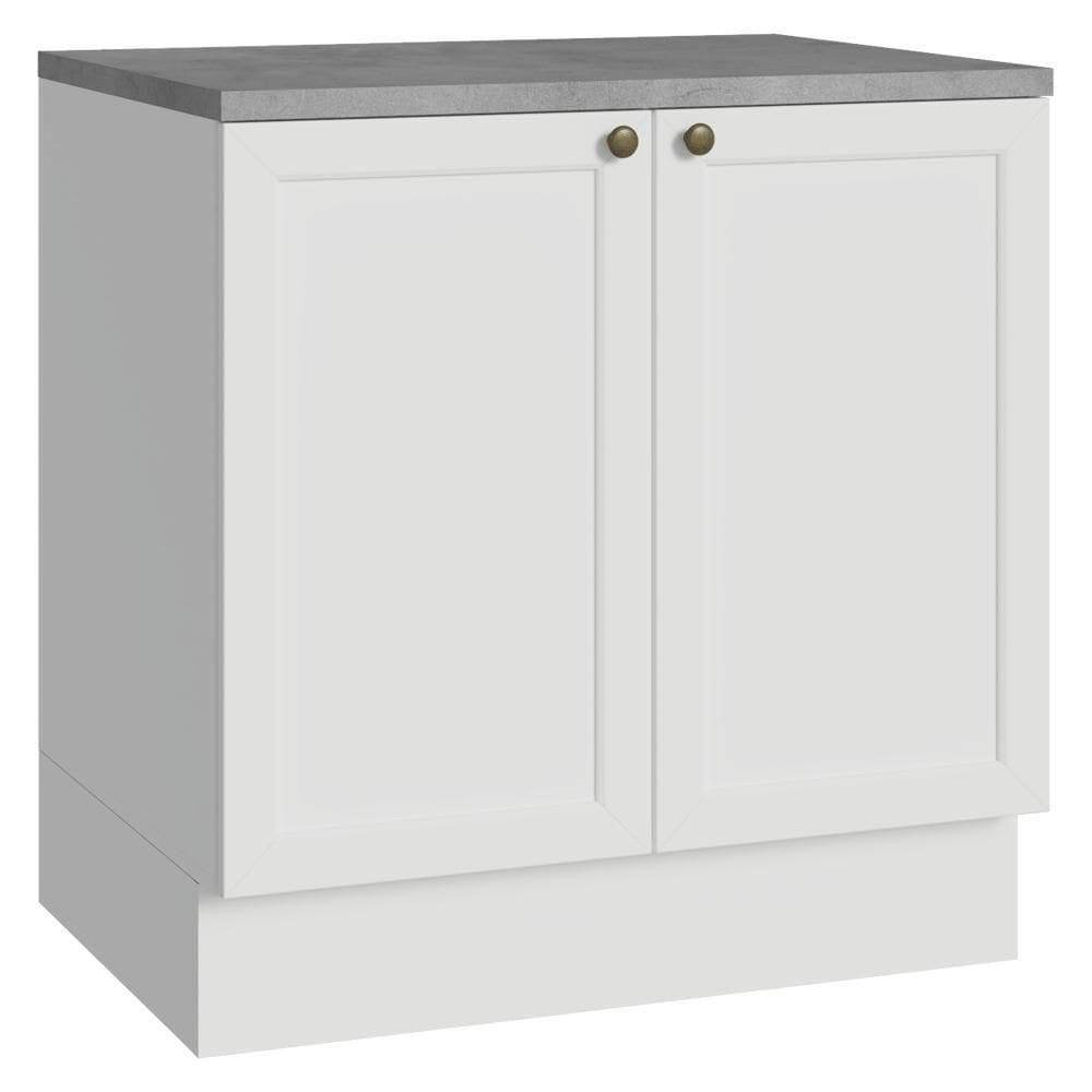 Balcão De Cozinha 80 Cm 2 Portas Branco Vik Madesa Branco