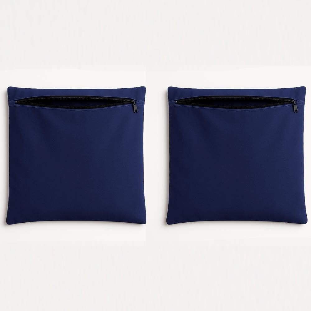 Kit 2 Capa De Almofada 42cm Decorativa Suede Sofá Poltrona Azul Marinho