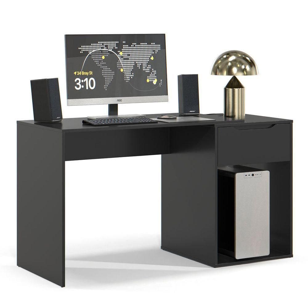 Mesa Escrivaninha 1 Gaveta Com Suporte Para Cpu Flop Preto
