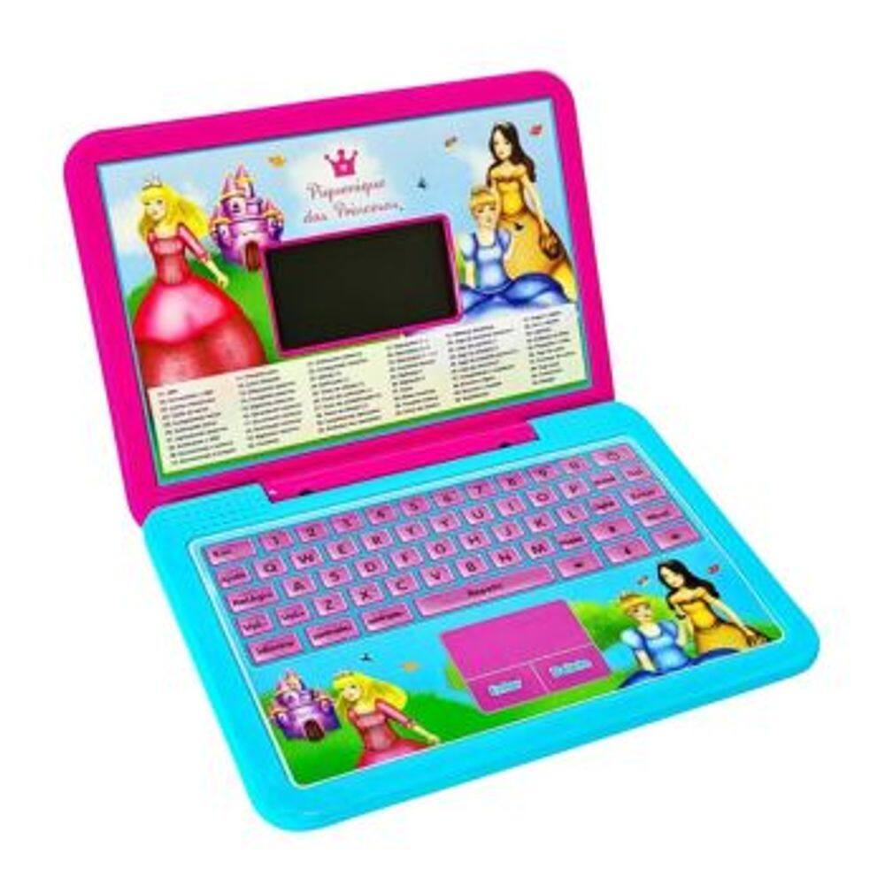 Brinquedo Laptop 60 Atividades Bilingue Princesas DM Toys Educativo Interativo Recreativo