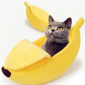 Casinha Para Cachorro Caminha Pet Gato Banana Cama De Pelúcia Grande Portátil Almofada Para Cães Viagem Toca
