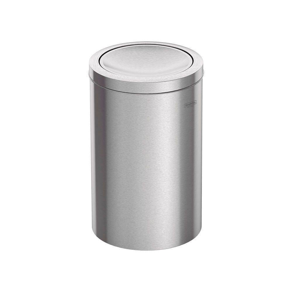 Lixeira Tramontina Swing Basculante 20l Redonda Inox Acetinado Unica