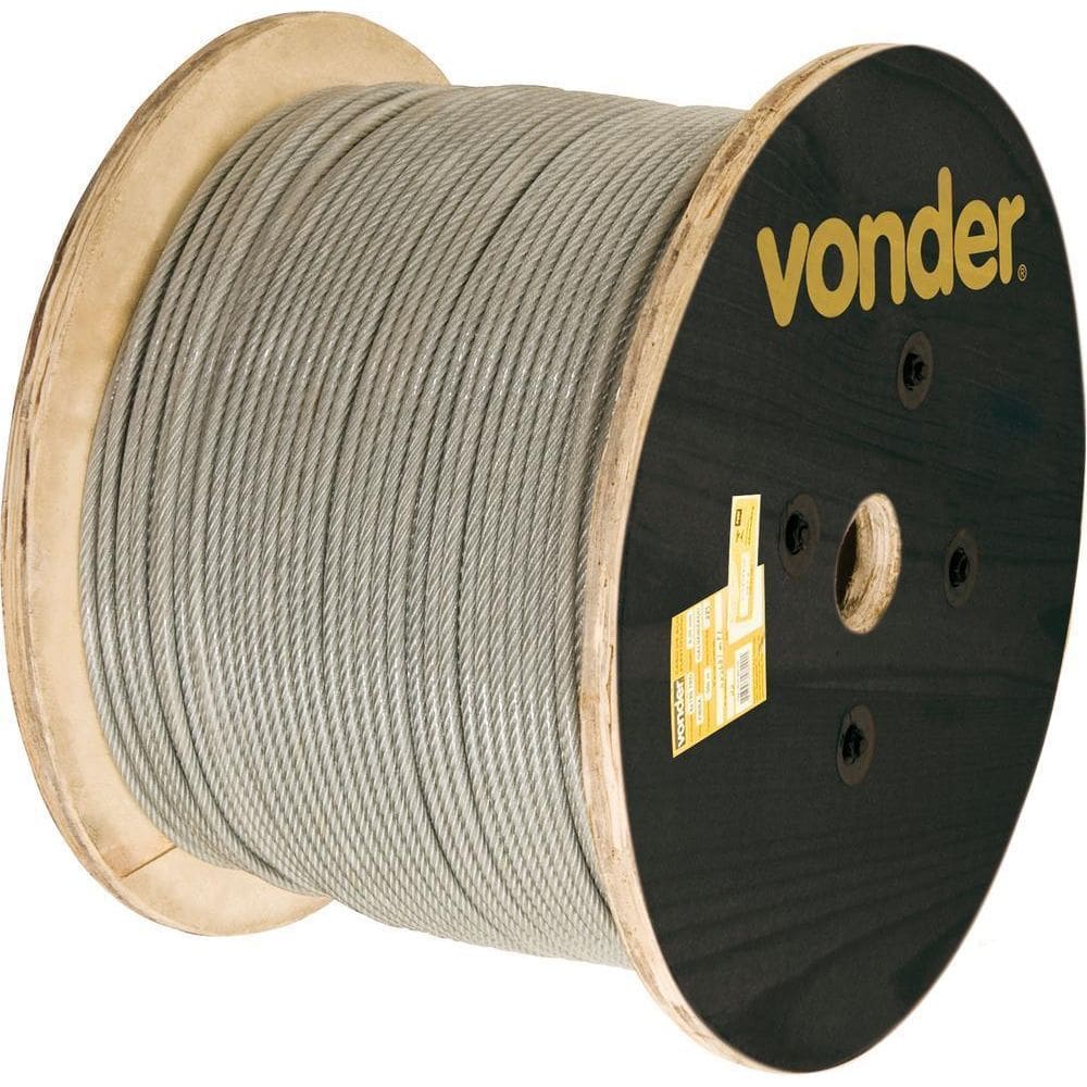 Cabo De Aço Af 1/16 Alma De Fibra 6X7 Galvanizado Plastific