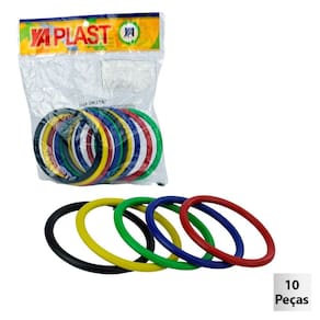 Argola de Plástico 10 Peças Colorido - Tudo em Caixa