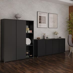 KIT - Conjunto Oslo 2 Peças Sala de Jantar Buffet e Armário