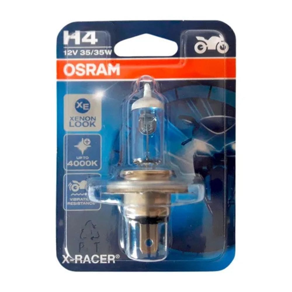 Lâmpada Osram Moto Farol H4 12v 35/35w X-racer Super Branca