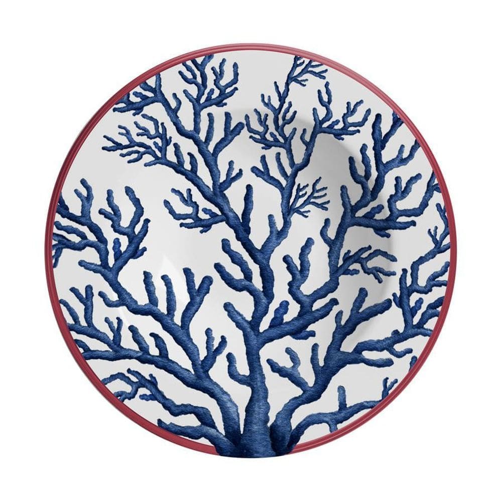 Conjunto 6 Pratos Fundo Coral Gables 25cm Cerâmica Branca