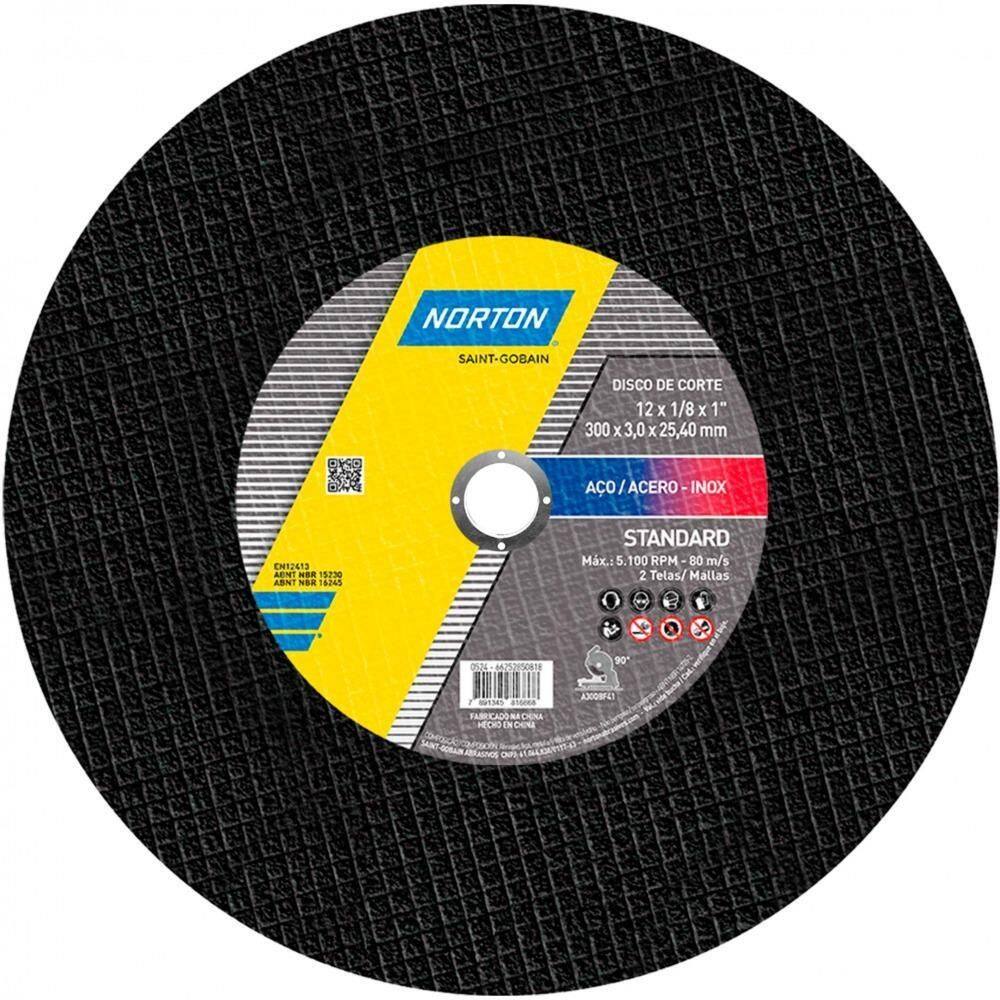 Disco De Corte Para Metal E Inox 12 X 1Pol X 3 Mm Standard N