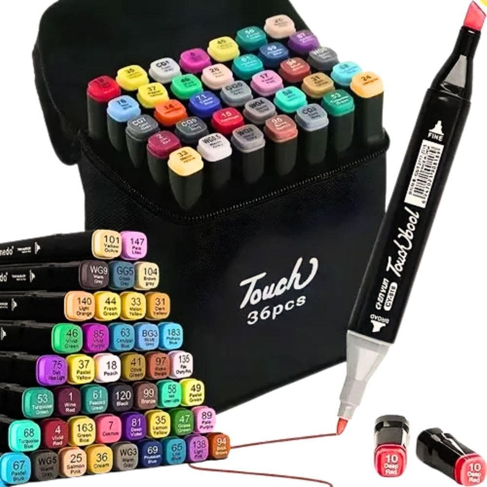 Canetas Marcador Permanente Duas Pontas Touch 24 Cores